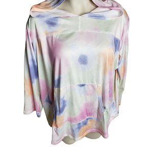 Live Well Plus Size Tie Dye Soft Hoodie Lounge Wear Kangaroo Pocket  18/20 W